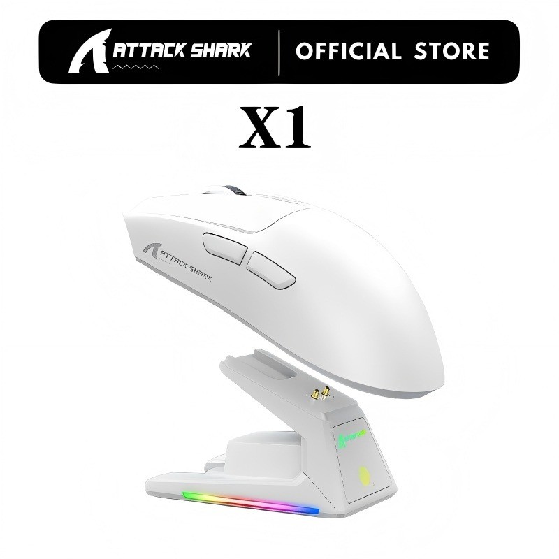 ATTACK SHARK X1 Wireless Gaming Mouse with RGB Charging Dock PAW3395 PRO Sensor Up to 40000 DPI 1KHz