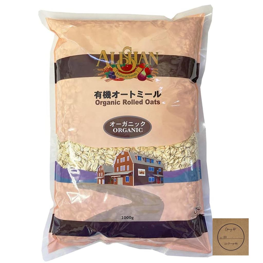 Alisan Organic Rolled Oats 1kg - Organic Oatmeal JAS Breakfast Seal