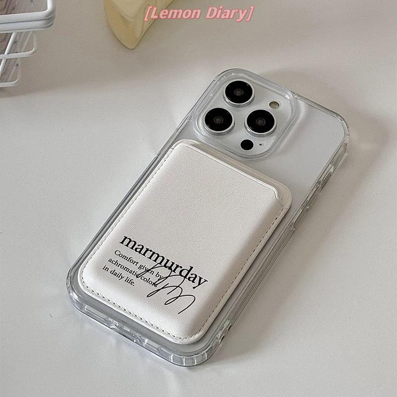 แอลดี| Simple Magnetic Phone Back Card Holder Case สําหรับ 15 14 13 12 สําหรับกระเป๋าสตางค์สําหรับ ID Card ใหม่ - รูปที่ 6