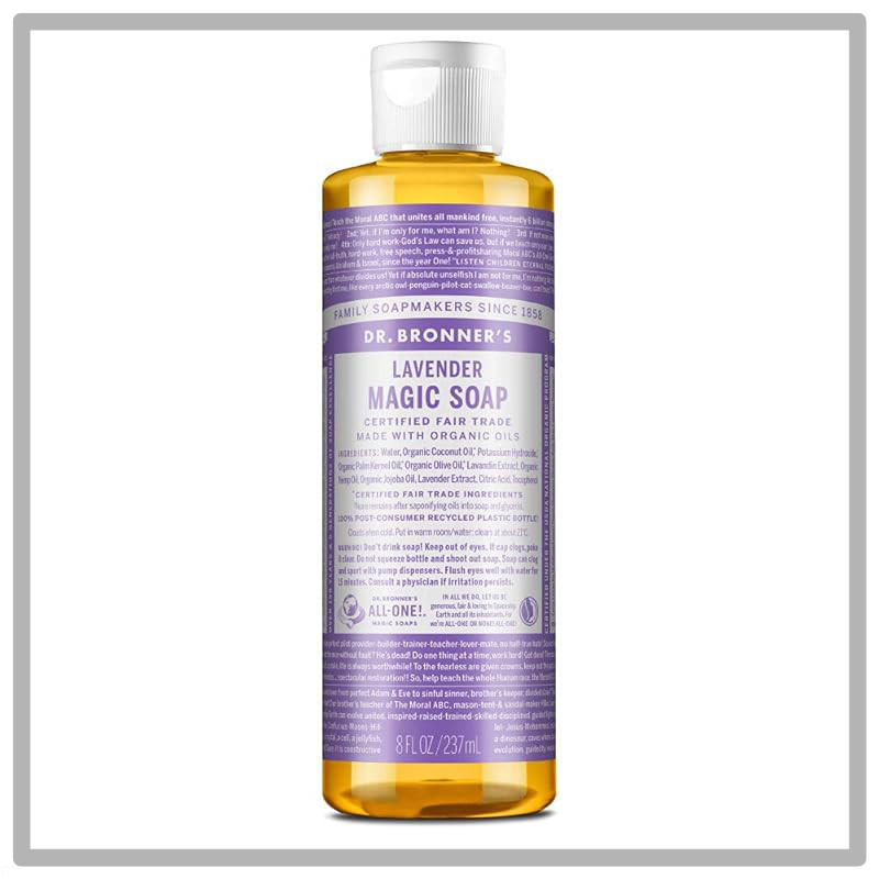 Dr. Bronner's Magic Soap Lavender 946ml Relaxing Lavender Scent Plant Oil Multi-Organic Soap