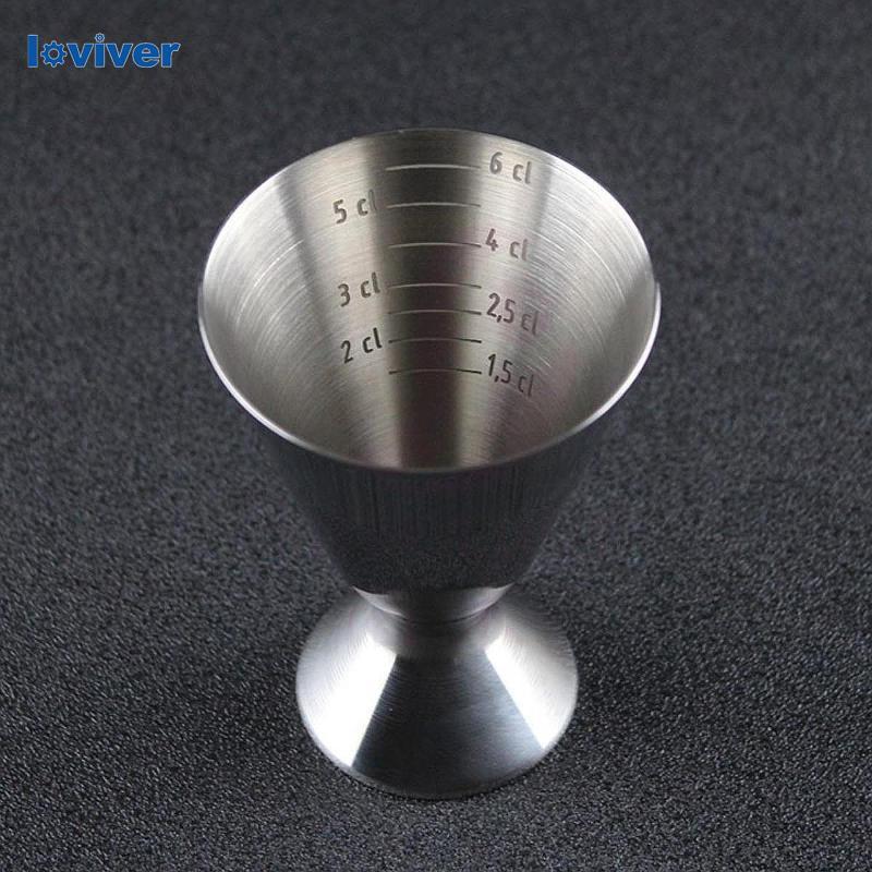 [Loviver] Bartending Jigger ถ้วยตวงแบบพกพาทําความสะอาดง่ายพร้อมการวัดเครื่องมือบาร์เทนเดอร์วัด Jigge