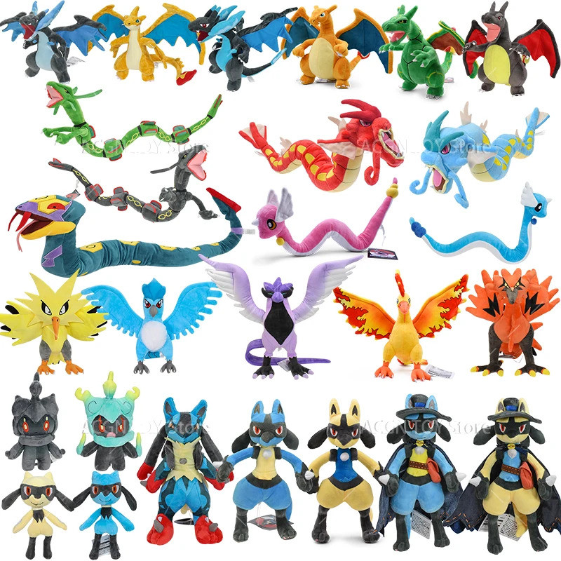 34 รูปแบบ Pokemon Plush Charizard Rayquaza Gyarados Dragonair Marshadow Seviper Lucario Cinderace Ga