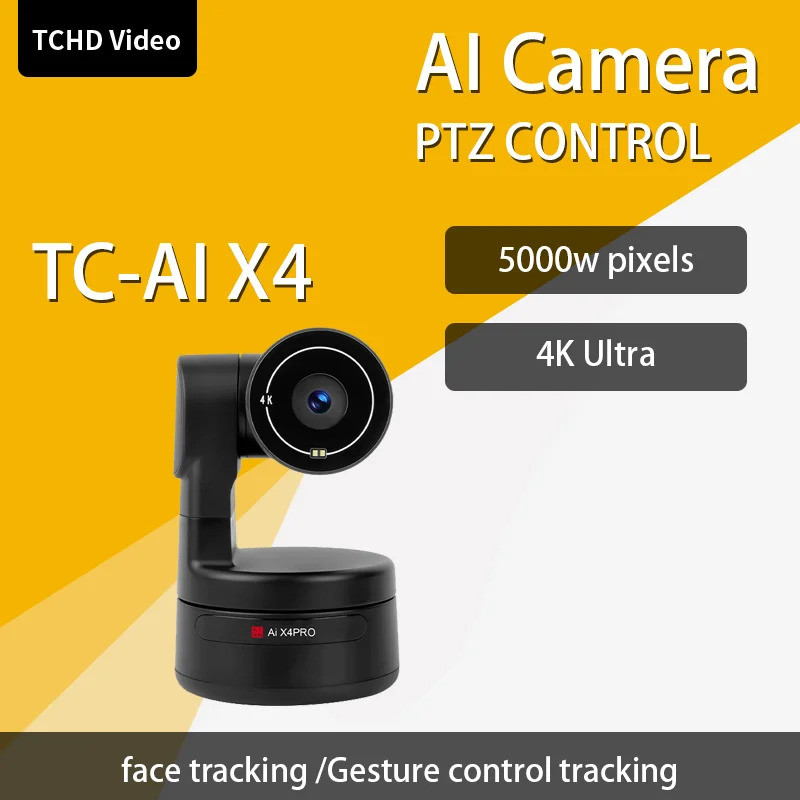 วิดีโอ Tc-ai X4 4k Webcam สําหรับพีซี, Ai Tracking Ptz Streaming Camera พร้อมเซ็นเซอร์ 1/1.56, การคว