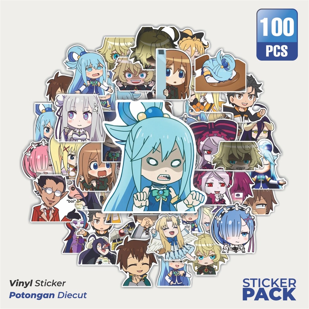 ซุปเปอร์จอง! 100 ชิ้น 100 ชิ้น 100 ชิ้น ISEKAI QUARTET สติ๊กเกอร์ความงามกันน้ํา - สําหรับแล็ปท็อป รถ