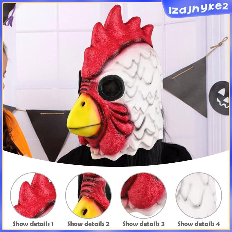 [lzdjhyke2] Latex Turkey Head Mask Chicken Costume Accessory for Themed Party Carnival
