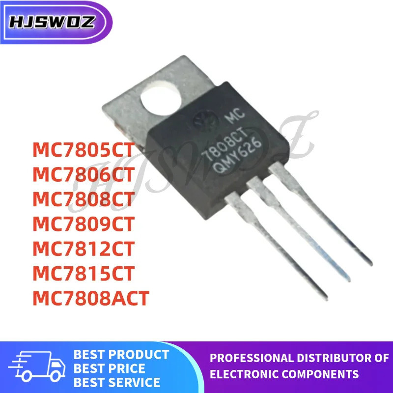 5PCS MC7809CT MC7808CT MC7806CT MC7815CT MC7812CT MC7808ACT MC7805CT TO-220 Field Effect ทรานซิสเตอร