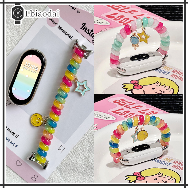 สายรัดยืดหยุ่น for Smartwatch Xiaomi Mi Band 10 9 8 สายรัดข้อมือ TPU อุปกรณ์เสริมวง Smartwatch for M