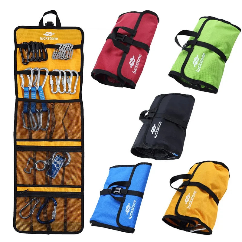 Rock Climbing Storage Bag อุปกรณ์เกียร์จัดระเบียบกระเป๋าเก็บของ Carabiner กระเป๋าจัดระเบียบ