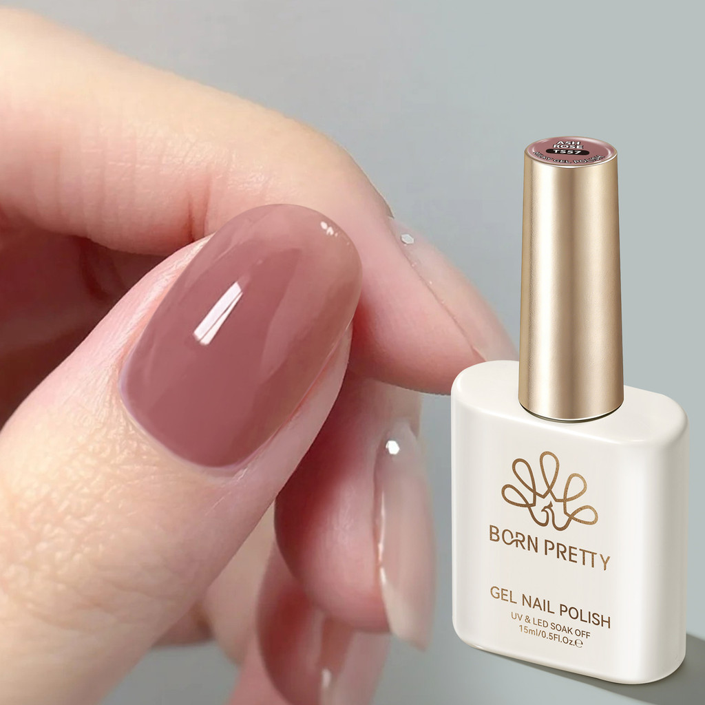 【Local】BORN RETTY Ash Rose Jelly Gel ยาทาเล็บ Ice Clear Nude สีชมพู UV Soak Off เจลเคลือบเงาเล็บหยกเจล 15ml