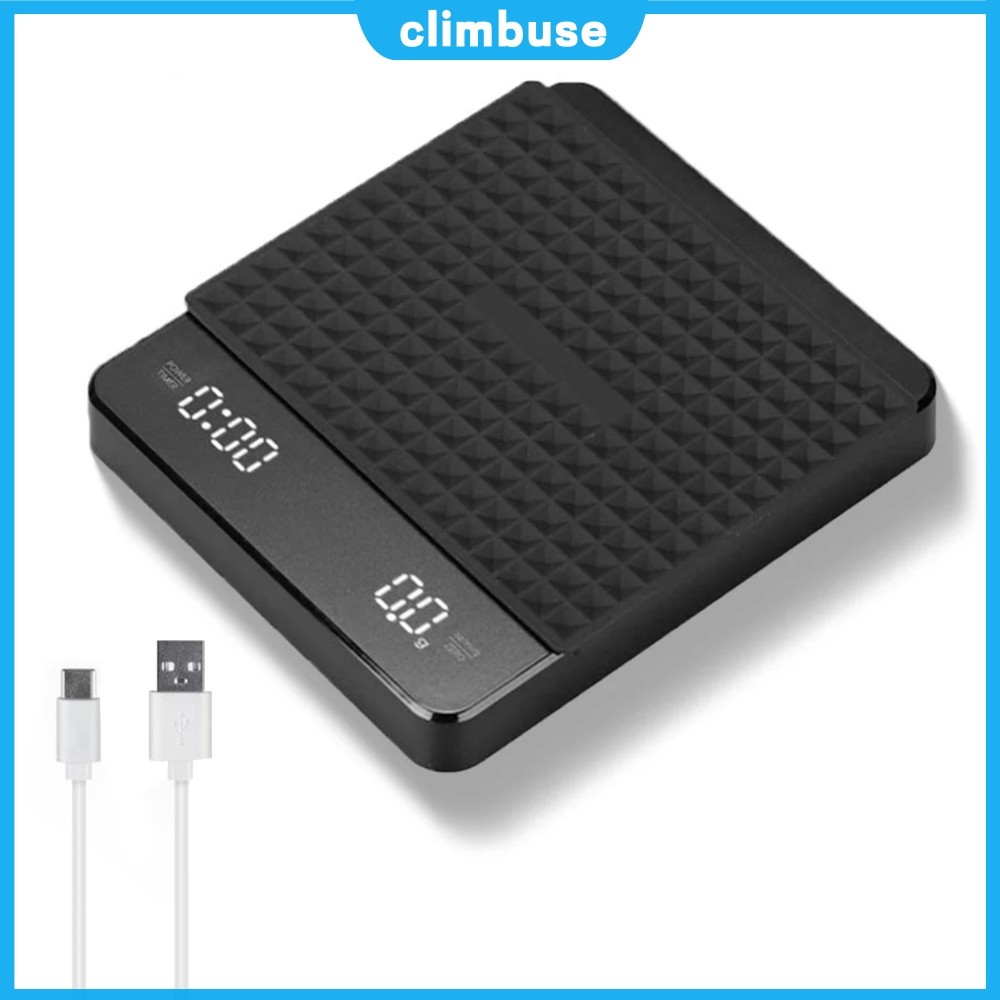 ⚡24ชม.⚡ Mini Coffee Scale พร้อมตัวจับเวลาชาร์จ 3 กก./0.1g เครื่องชั่งดิจิตอลแบบพกพา Auto Tare Espres