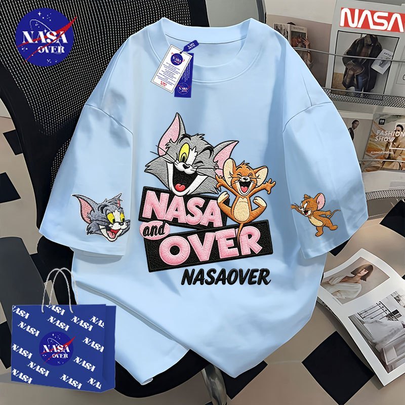 【จัดส่งตลอด 24 ชั่วโมง】 NASA ลายหนู สบายๆ คอกลม เสื้อ oversize ชุดหน้าร้อน ผู้หญิง tshirt YG6244