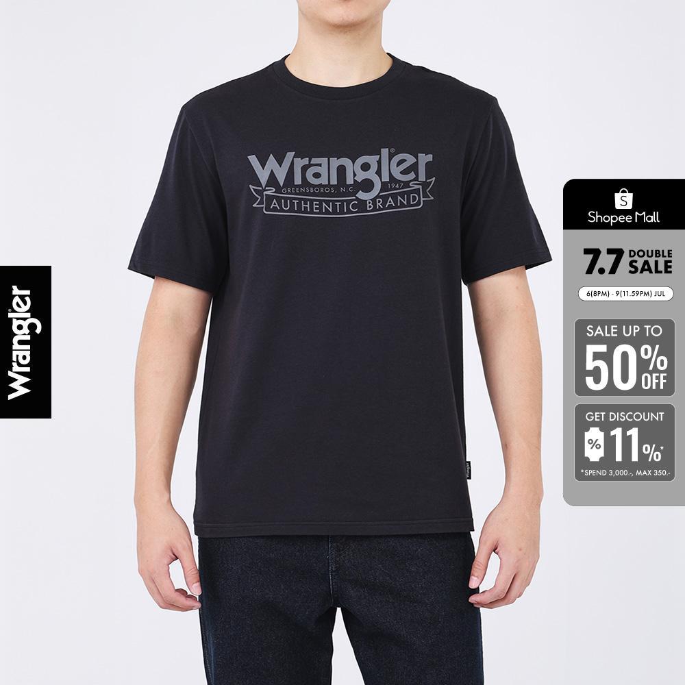WRANGLER เสื้อยืดแขนสั้นผู้ชาย รุ่น WR S526MTSSF48 สีดำ