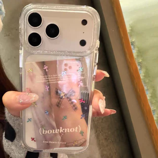 น่ารักครีมหมี17 สำหรับ IPhone XR 17 16 Air 15 12 13 11 14 Pro Max X XS 7 8 Plus เคสใส แป้งกลิตเตอร์ดาวหลากสีสุดอินเทรนด์