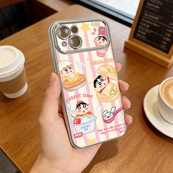 เคส Shin Crayon ดีไซน์ขนมหวานสําหรับ iPhone 17 16 15 XS Max XR 14 13 12 11 Pro Max