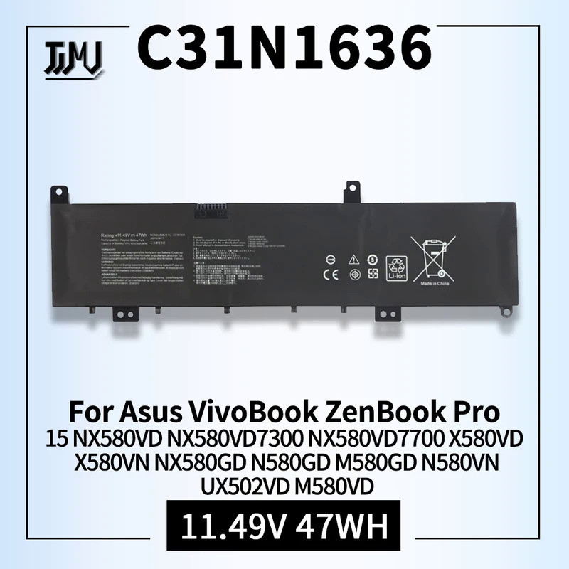 C31N1636 Laptop Battery for ASUS VivoBook Pro 15 N580V N580VD N580VN N580GD NX580V NX580VD X580V X58