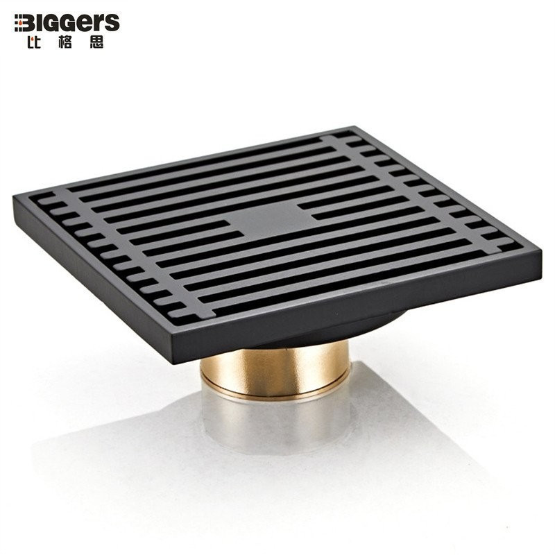 ขนาดใหญ่โบราณ Bronze สีดํา Bronze ทองเหลืองห้องน้ําท่อระบายน้ําชั้น 10x10 ซม.N1B7 K63F G939 QG4J