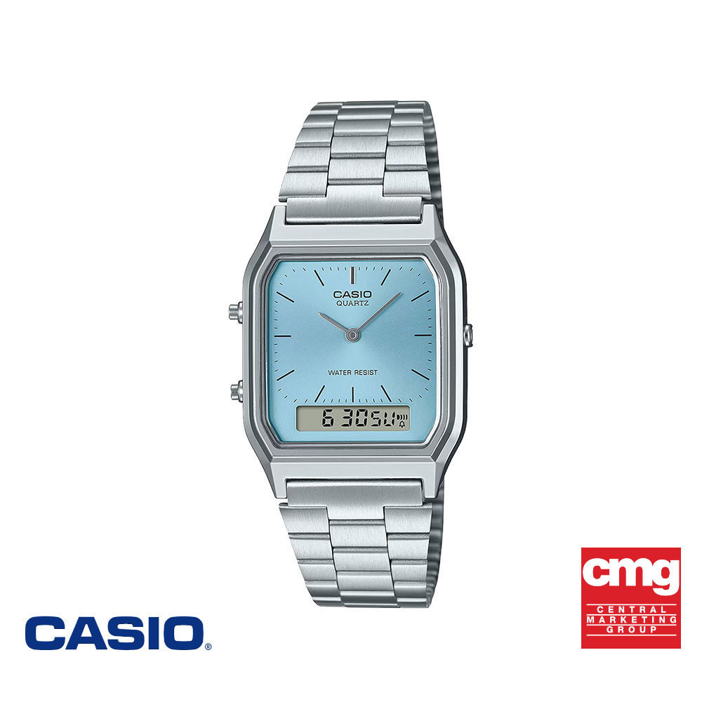 CASIO นาฬิกาข้อมือ CASIO รุ่น AQ-230A-2A1MQYDF วัสดุสเตนเลสสตีล สีน้ำเงิน