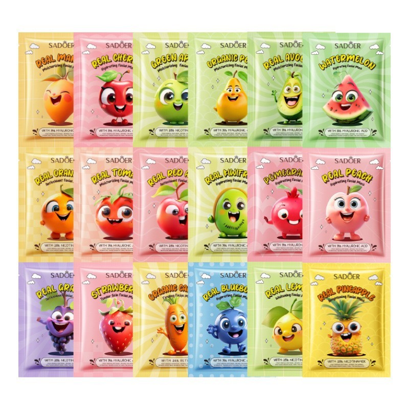 หน้ากากข้ามพรมแดน SADOER Plant Fruit Essence Niacinamide Brightening Mask Mask Moisturizing Mask
