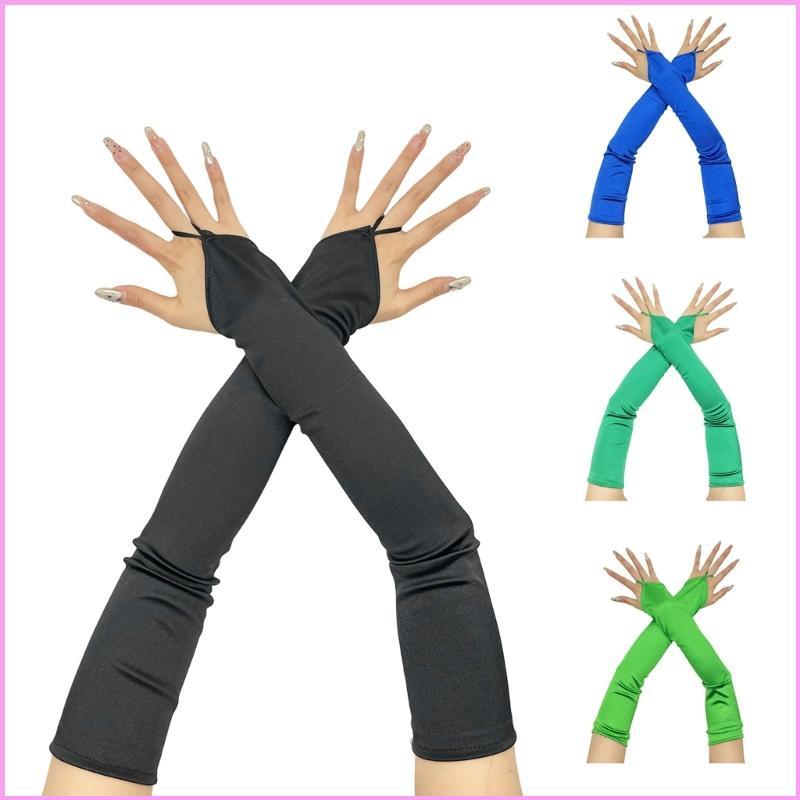 INF ถุงมือผู้หญิง 1920s Satins Fingerless ถุงมือสําหรับคอนเสิร์ตเครื่องแต่งกายสําหรับ 1920s