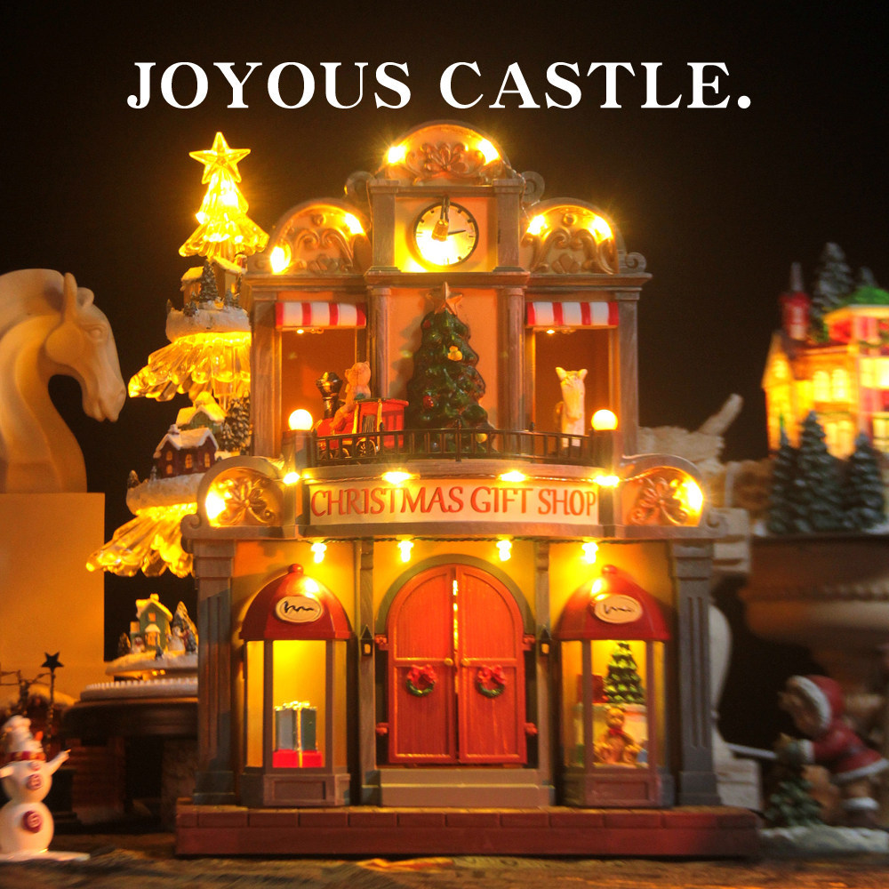 [กล่องดนตรีขายดี] สินค้าใหม่อเมริกันปราสาท Joyous Joyous Castle Store กล่องดนตรีของขวัญวันเกิดคริสต์