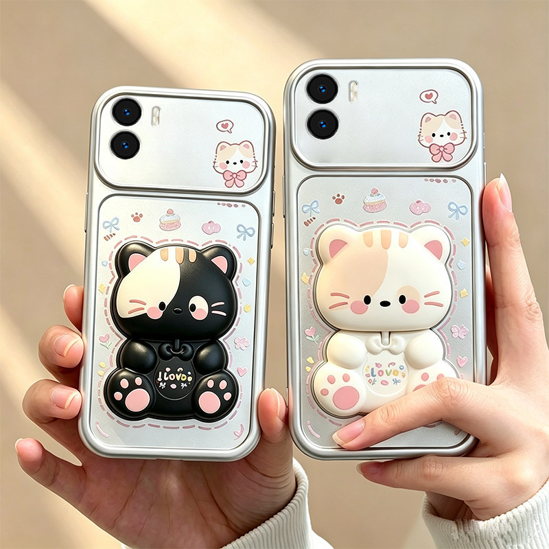 สําหรับ Redmi 15C 15 5G REDMI A5 4G poco c71 C85 เคสโทรศัพท์ Softcase ซิลิโคนกันกระแทกใหม่ออกแบบความงามพร้อมผู้ถือน่ารักสําหรับสาว DSCMZJ5