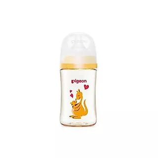 Pigeon พีเจ้น ขวดนมคอกว้างสีชา PPSU ลาย MOMLOVE 5ออนซ์ และ 8ออนซ์ แพ็คคู่