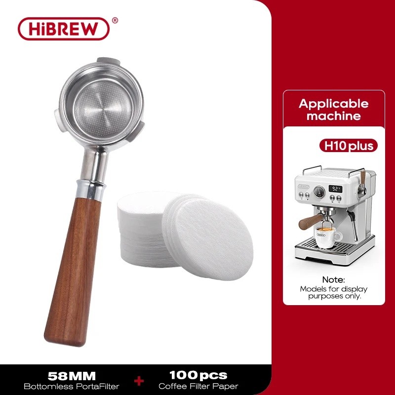 HiBREW กาแฟ Bottomless Portafilter 51 มม.58 มม.ตะกร้ากรอง Espresso Machine Barista เครื่องมือ H10A H