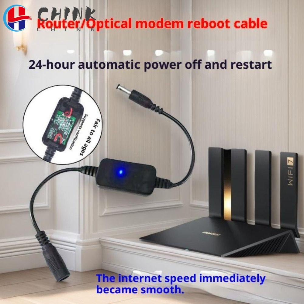 CHINK โมดูลรีเซ็ตเราเตอร์, 24H Timing Plug and Play WiFi Router Rebooter, ประสิทธิภาพสูง 5.5x2.1 มม. อินเทอร์เฟซ DC 5V-15V Timing Resart Cable Router Maintenance