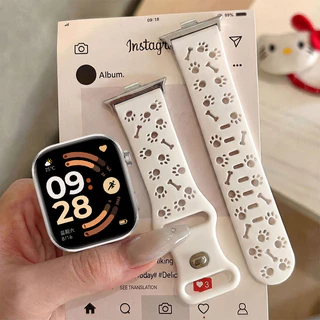 สายนาฬิกา Redmi watch 4 5 6 สายซิลิโคนนุ่ม รูปแบบกรงเล็บสุนัข Xiaomi Band 10 9 8 Pro สายนาฬิกาทดแทนระบายอากาศ