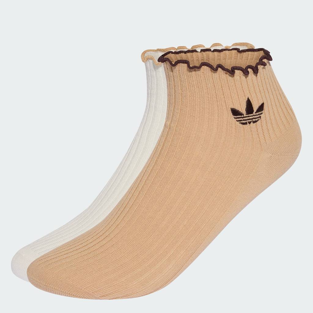 adidas Lifestyle RUFFLE QUARTER SOCKS Unisex White KR1552