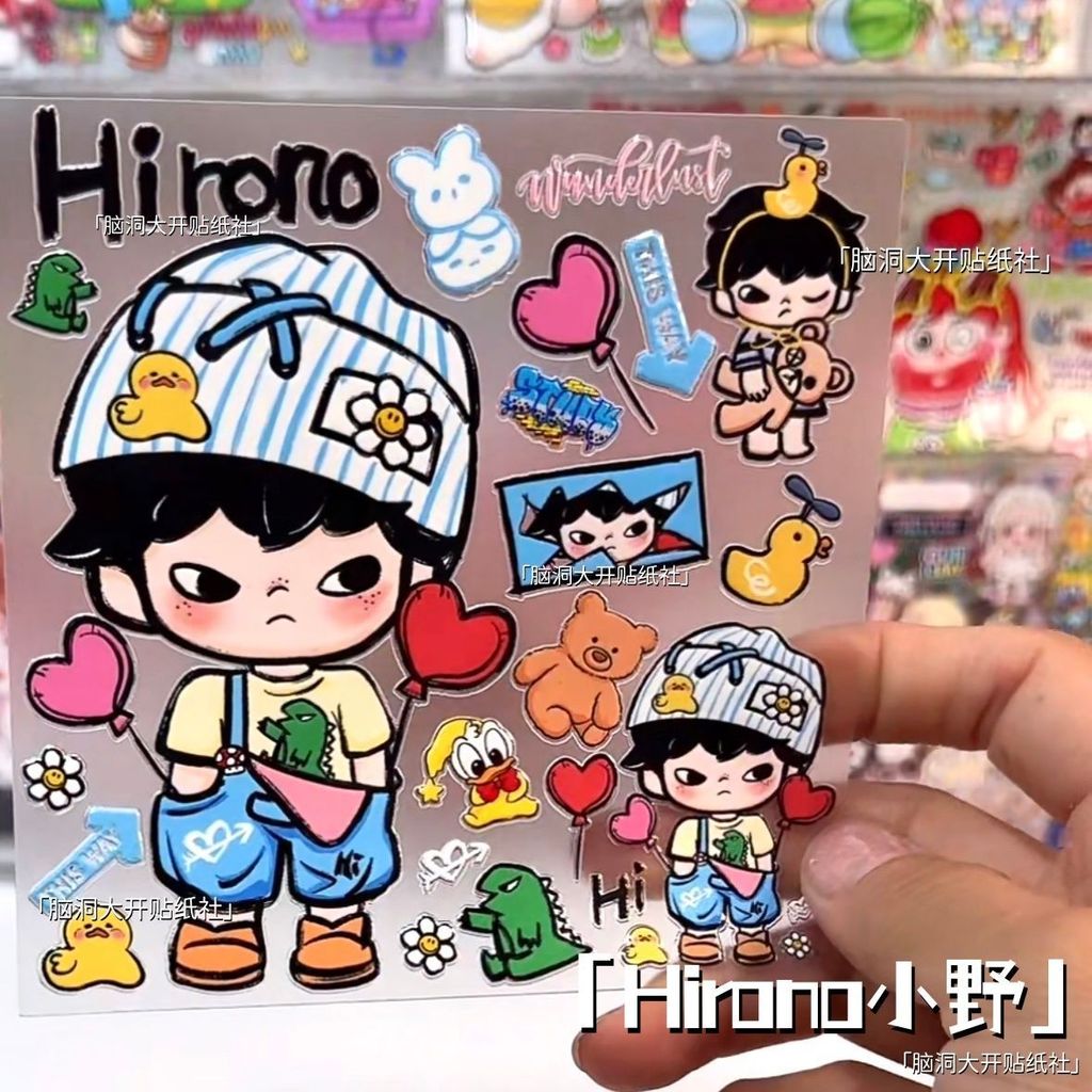P POP Mart Hirono Bear สติกเกอร์ DIY คู่มือโทรศัพท์มือถือ iPad กล้องถ้วยน้ําตกแต่งกันน้ํา