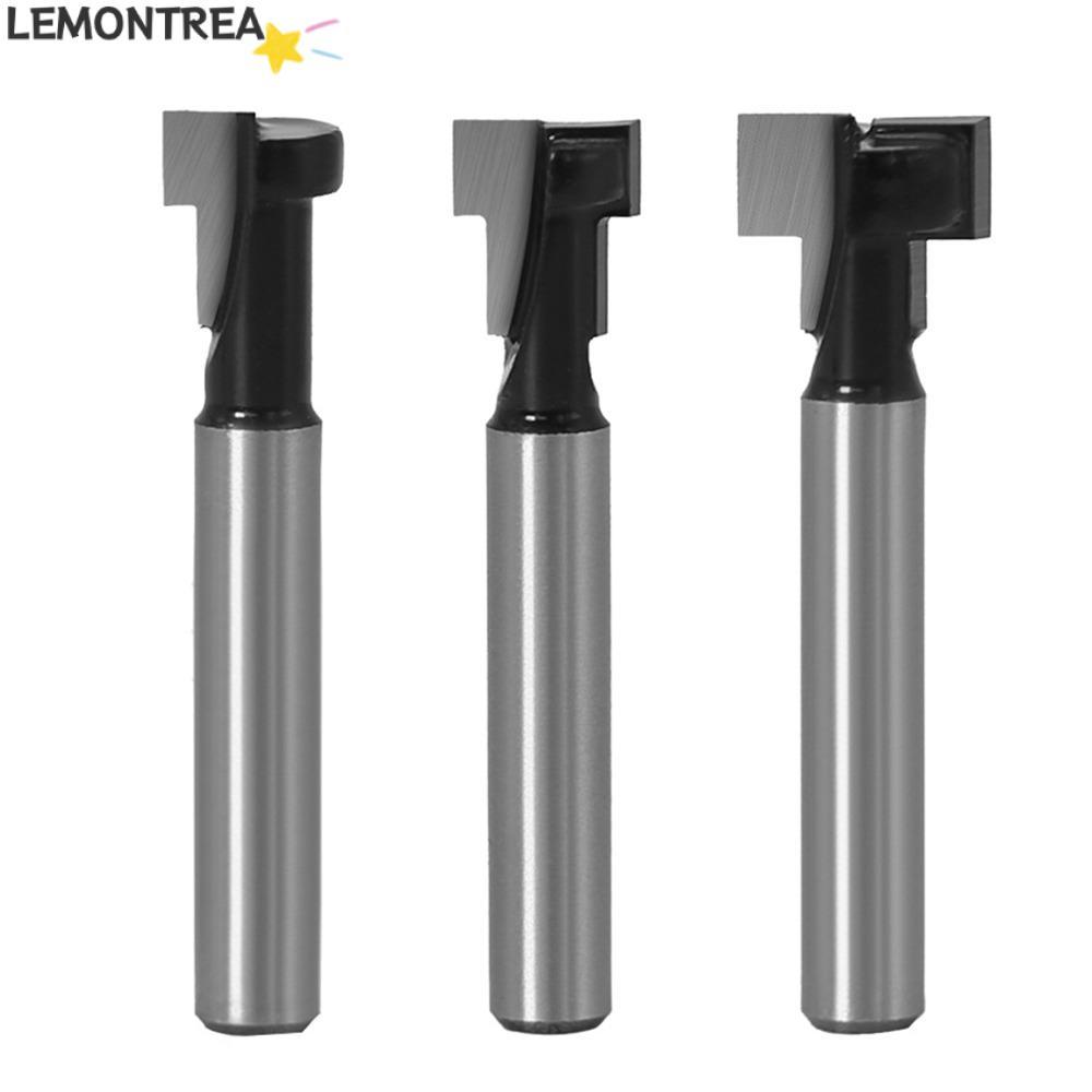 LEMONTREAL 3 ชิ้น T Slot Router Bit, ทังสเตนคาร์ไบด์ 5/16in 3/8in 1/2in ตัดเส้นผ่านศูนย์กลาง Keyhole