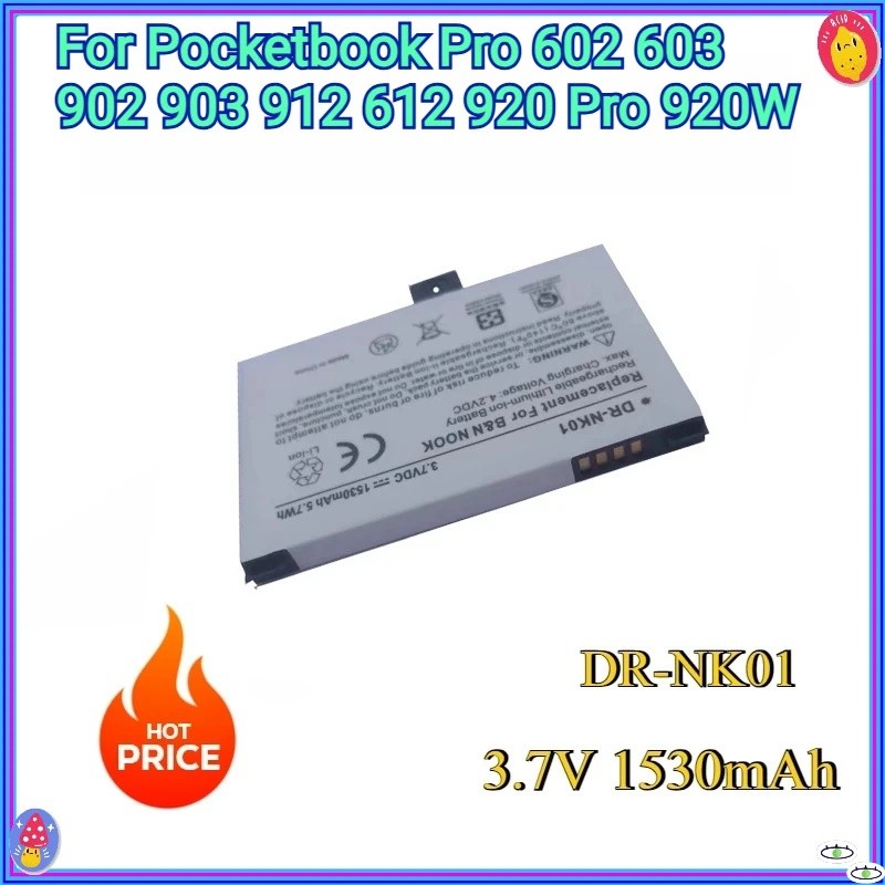 ใหม่ 3.7V 1530mAh DR-NK01 เปลี่ยนแบตเตอรี่สําหรับ Pocketbook Pro 602 603 902 903 912 612 920 Pro 920