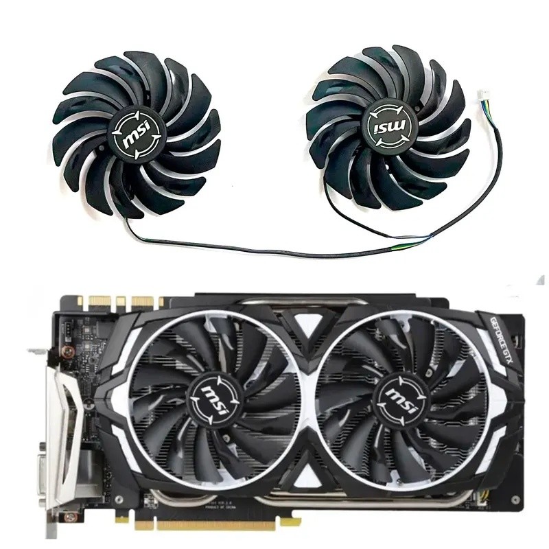 95 มม.4pin PLD10010S12HH GPU พัดลมสําหรับ MSI GeForce GTX1060 1070 1070ti 1080 1080ti 6/8GB ARMOR OC