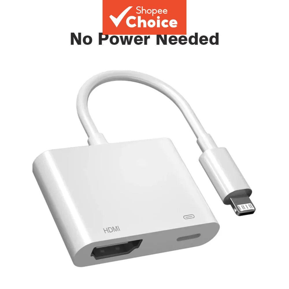 อะแดปเตอร์แปลงสัญญาณดิจิทัล AV 1080p L เป็น HDMI สําหรับเชื่อมต่อ iPhone, iPad กับทีวีและโปรเจ็กเตอร์