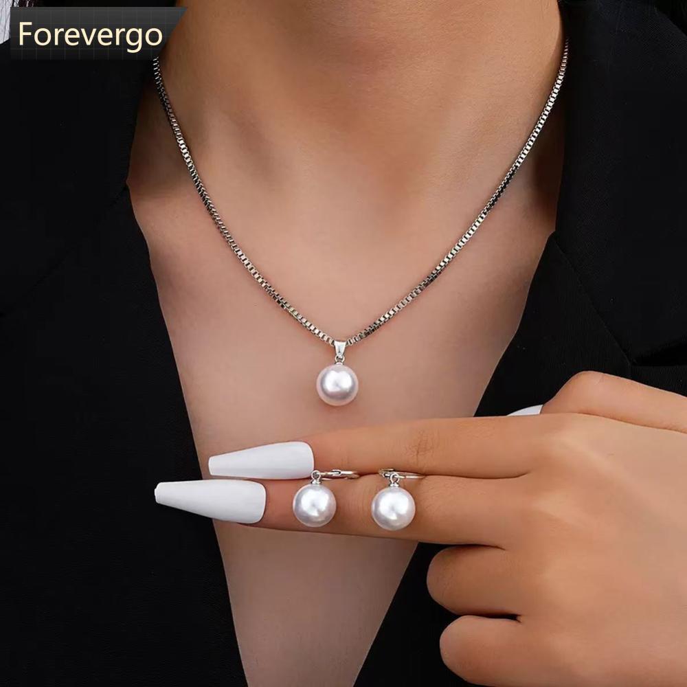 FVG Elegant Faux Pearl จี้เครื่องประดับชุดออกแบบต่างหูและสร้อยคอแฟชั่นมีสไตล์อุปกรณ์เสริมจับคู่