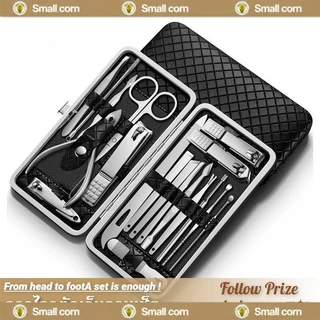 ชุดกรรไกรตัดเล็บครบเซต 19 ชิ้น อุปกรณ์แต่งเล็บ พร้อมกระเป๋าหนัง Nail Clipper Set ชุดทำเล็บ ตัดเล็บ แต่งคิ้ว ตัดขนจมูก