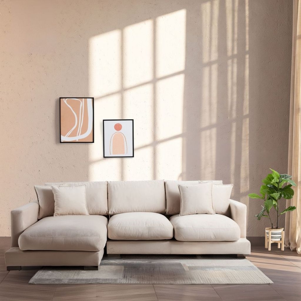 SB Design Square โซฟา รุ่น RAFFY มุมซ้าย สีเบจ (274x167x90 ซม.) แบรนด์ SOFA SOLUTIONS