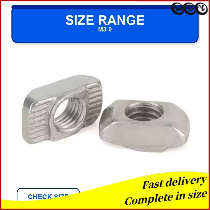 เหล็กชุบนิกเกิล M3-M8 T Slot Nut ทนต่อการกัดกร่อน [YL-PH1]
