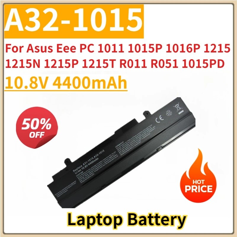 ใหม่เปลี่ยนแบตเตอรี่แล็ปท็อป 10.8V 4400mAh A32-1015 สําหรับ Asus Eee PC 1011 1015P 1016P 1215 1215N 