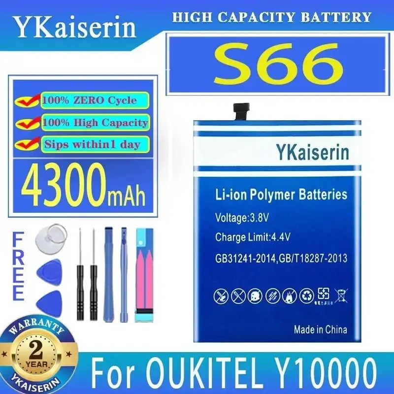 4300Mah ที่เชื่อถือได้แบตเตอรี่โทรศัพท์มือถือ S66 Y10000 สําหรับ Oukitel