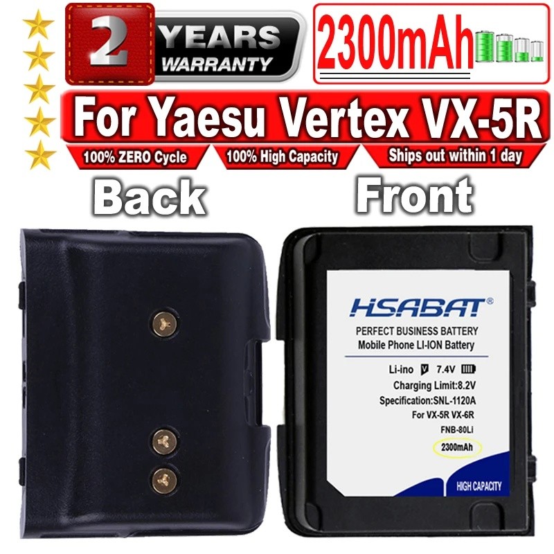 HSABAT 2300mAh FNB-80Li FNB-58Li แบตเตอรี่วิทยุสองทางสําหรับ Yaesu Vertex VX-5R VX-6R VX-7R VXA-700 