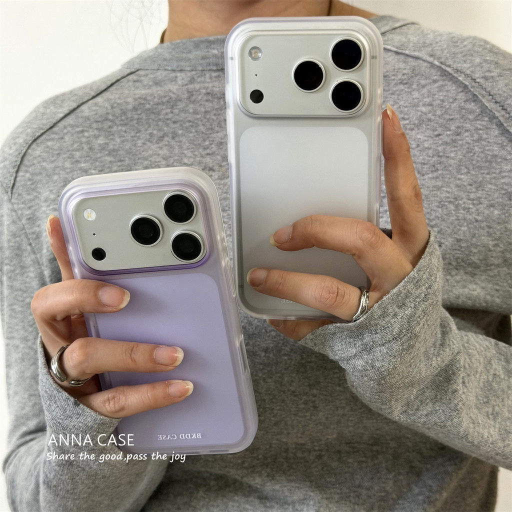 Insร้อนพรีเมี่ยมกึ่งโปร่งใสกันชนนุ่มสีบริสุทธิ์Frostedเคสโทรศัพท์สําหรับiPhone 17 17Pro 17Promax 16 16Pro 16Promax 15 15Pro 15Promax