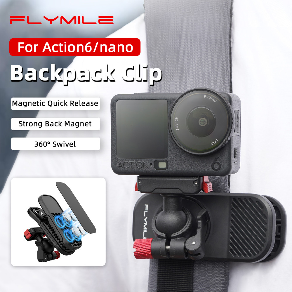 สําหรับ DJI OSMO ACTION 6/5PRO แม่เหล็ก quick release กระเป๋าเป้สะพายหลังคลิป NANO สายคล้องไหล่แก้ไขคลิป X5 วงเล็บอุปกรณ์เสริม