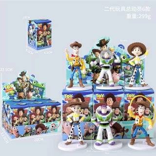 6 ชิ้น/กล่อง Toy Story 5 Buzz Woody Action Figure ล็อตโซ่หมีอะนิเมะรูปคอสเพลย์องุ่นตุ๊กตาของเล่นสําหรับของขวัญเด็กคอลเลกชันเครื่องประดับรถตกแต่งบ้านเค้กตกแต่ง MLML