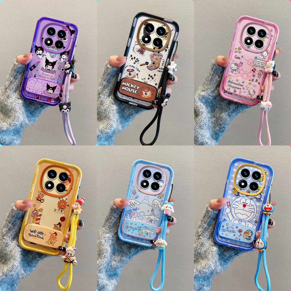เคส Redmi Note 15 Note 15 Pro Note 15 Pro+ กระจกลายการ์ตูนน่ารักพร้อมขาตั้งเคสโทรศัพท์