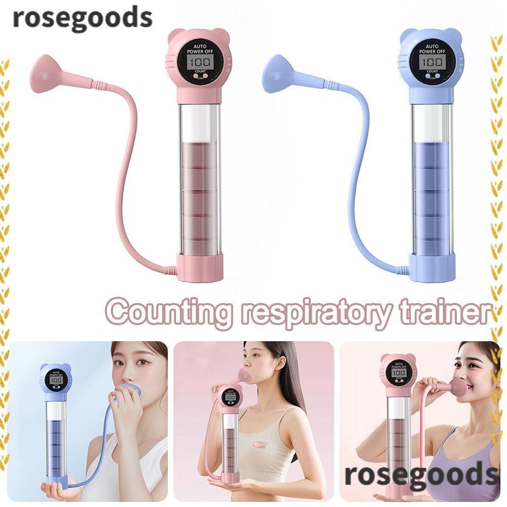 ROSEGOODS Breathing Dumbbells, นับปรับความต้านทาน Breathing Trainer, ไดอะแฟรมหน้าท้อง Breathing Lung