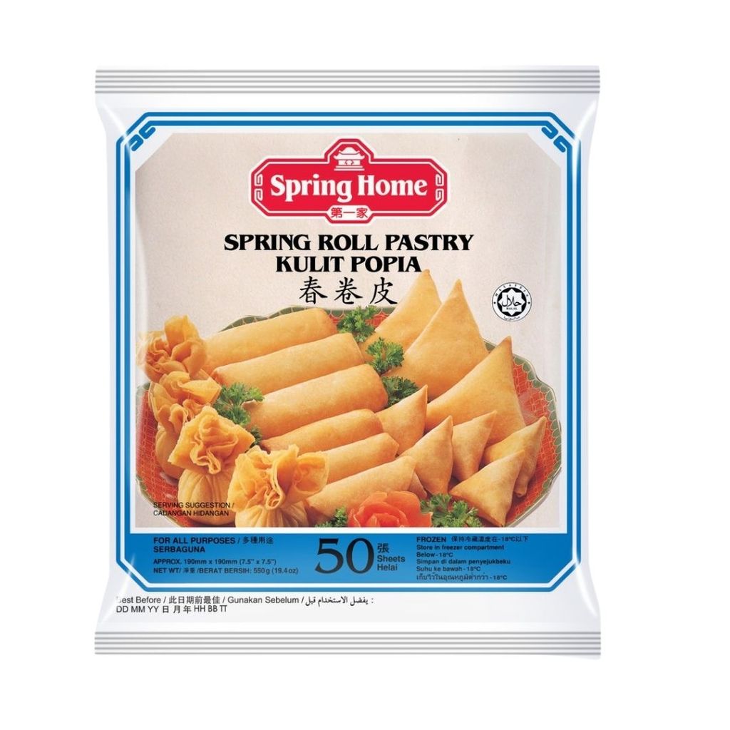 สปริงโฮม แผ่นปอเปี๊ยะ7.5นิ้ว Spring Home Spring Roll Pastry 7.5" 550g.