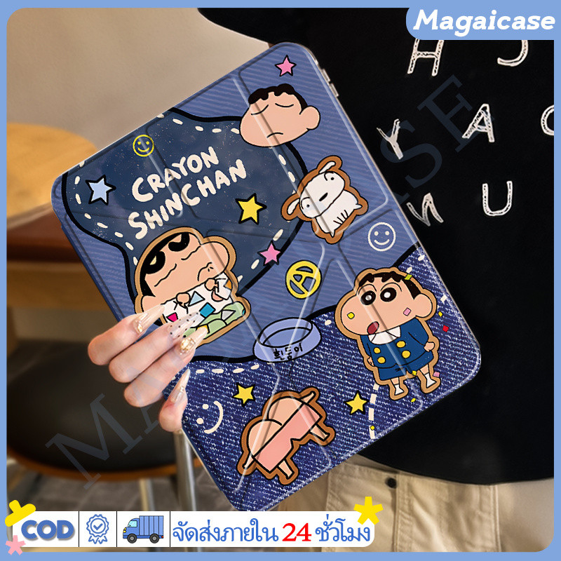 💥 พร้อมส่ง 💥เคสป้องกันแบบพับได้ 3+Y จาก เครยอนชินจัง สำหรับ iPad Gen 11/10，Air 8/7,Air 6/5/4 10.9,Gen 7/8/9, และ Pro 11
