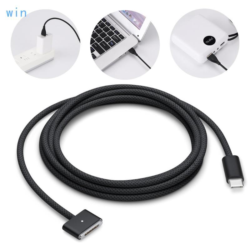 Win Power 140W USB C ถึง Magnetic 3 สายไฟสายชาร์จด่วนสายยาว 2 ม. สําหรับแล็ปท็อปรุ่นต่างๆ